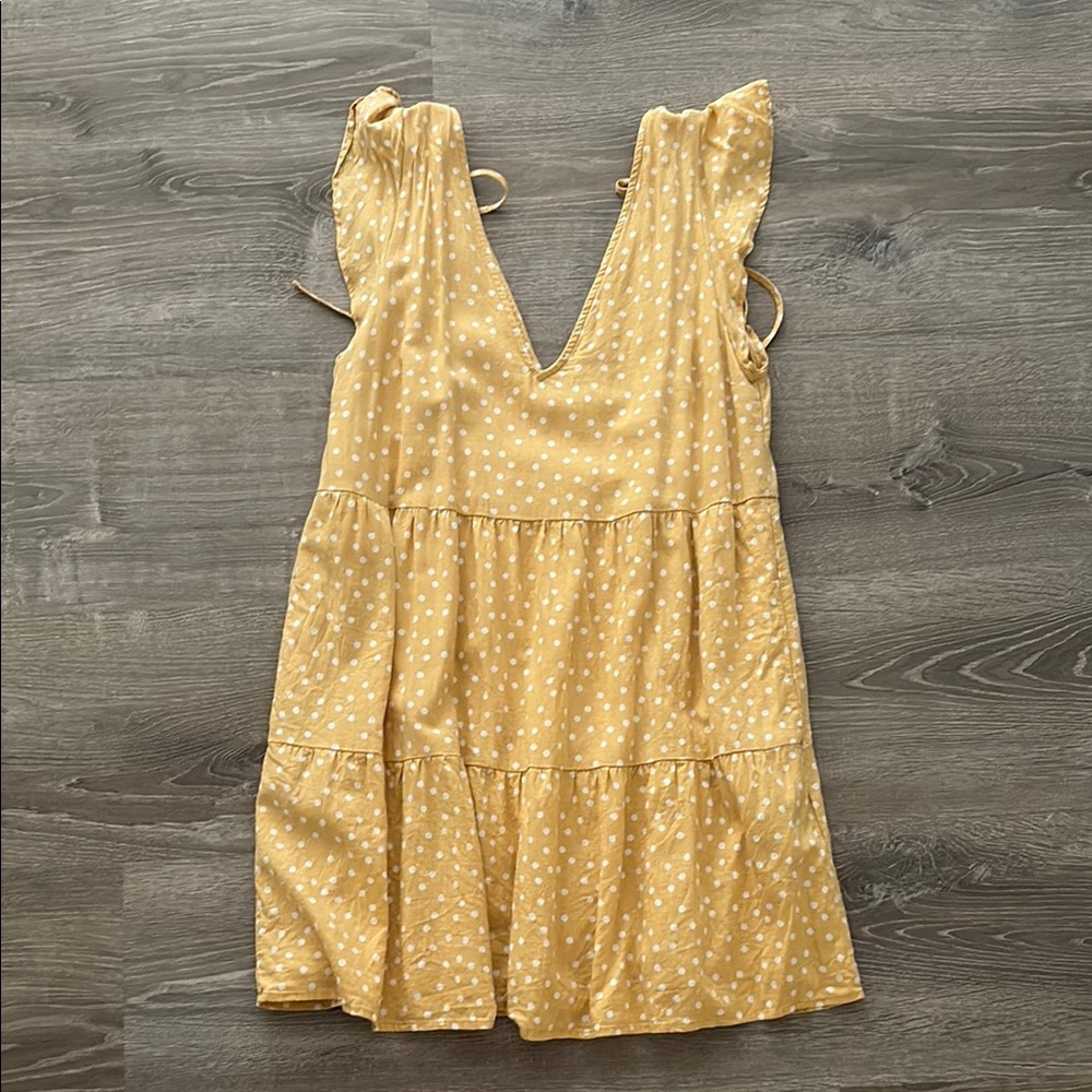 Abercrombie & Fitch Mustard Dress with White Dots